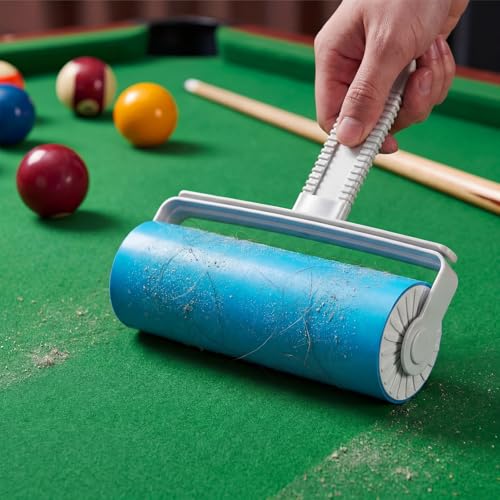 2 Pcs Billiards Table Dust Remover, Large 6.3 x 6.3 x 3.1 Inch Washable Roller Cleaner, Reusable Pool Table Cleaner Sticky Lint Roller for Pool, Billiards, Gaming Accessories, Felt Safe