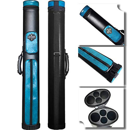 2x2 Hard cue case Oval Pool Cue Billiard Stick Carrying Case - color: A01-Turquoise