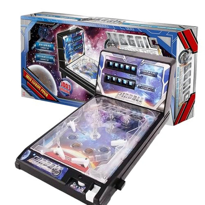 Space Theme Pinball Machine Gifts, Electronic Desktop Ball Shooting Game with Lights and Music, Classic Retro Arcade Pinball Machine Toy for Kids Christmas, Mini Game Console