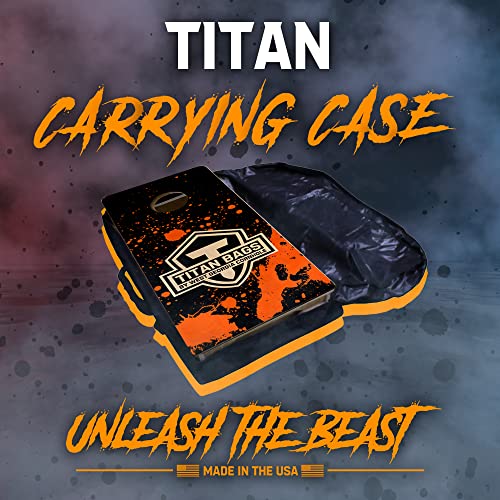 Titan Bags Cornhole Carrying Case - Durable & Heavy Duty Cornhole Board Bag Carry Case w/Nylon Shoulder Straps & Zipper Closure, Board Storage & Carrying Case for Toss Games & Tournaments - Black