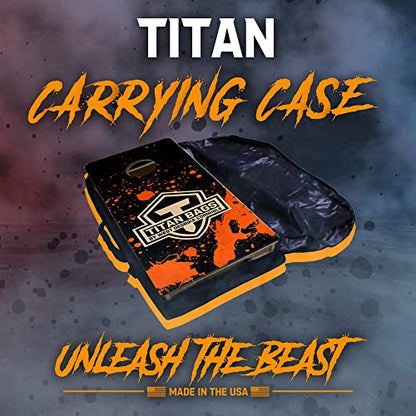 Titan Bags Cornhole Carrying Case - Durable & Heavy Duty Cornhole Board Bag Carry Case w/Nylon Shoulder Straps & Zipper Closure, Board Storage & Carrying Case for Toss Games & Tournaments - Black