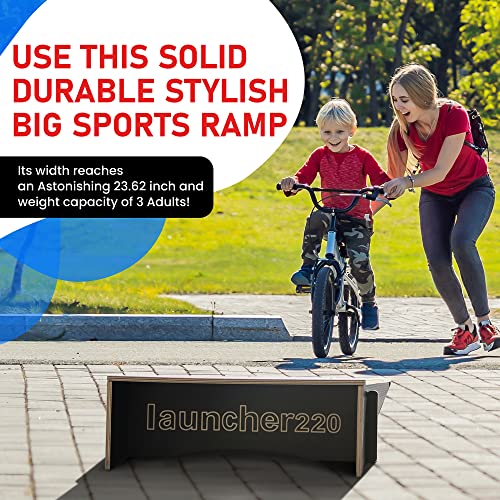 Kids Jumping Ramp for Skateboard, Bike, Scooter, BMX, RC Car and Dirt Bike, 34.37 in, Red - color: Red, size: L220