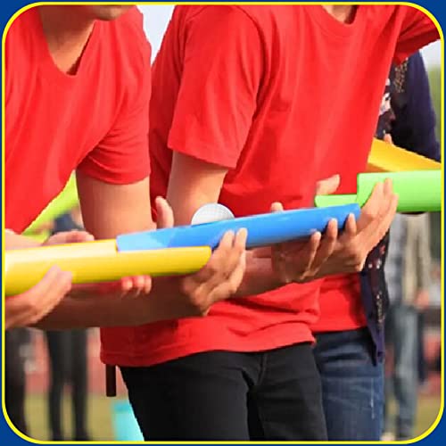 Sratte 1 Sets Team Building Activities Games Teamwork Group Learning Exercise Activities with Half Pipes Golf Balls Storage Bags Teamwork Kit for Adults Teens Field Day Game School Gym Outdoor Sports