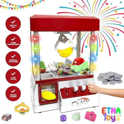 Etna Electronic Arcade Claw Machine - Toy Grabber Machine with Flashing LED Lights and Sound