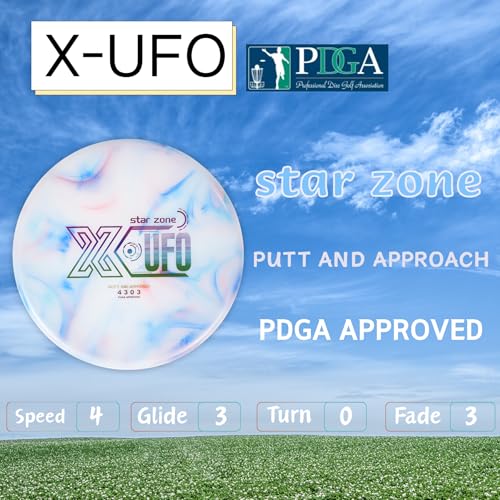 X-UFO Disc Golf Set - Disc Golf Starter Set 5 Pieces, with Putter, Driver, Mid-Range Discs, Mini Discs, 170-180 Grams,PDGA Certified Golf Disc (Set 2) - color: Set 2
