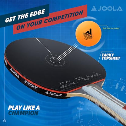 JOOLA Infinity Edge - Tournament Performance Carbon Technology - Black Rubber on Both Sides - Competition Ready - Table Tennis Racket for Advanced Training - Designed for Speed - Light Blue