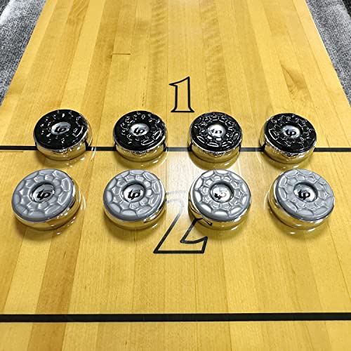 Shuffleboard Pucks,(Dia.53mm 2-1/8'') Mini Shuffleboard Pucks Set, Shuffleboard Pucks Equipment for Family Fun Home Game - color: Grey&Black