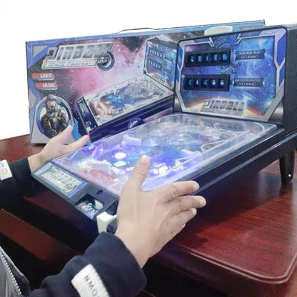 Tabletop Pinball Machine Game Portable Pinball Machine Toy Electronic Pinballs Ball Shooting Game with LED Lights Sounds and Digital Scorer