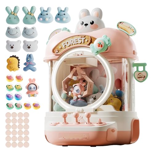 Large Claw Machine Arcade Toy with LED Light & Adjustable Sound,14" Candy Dispenser Toys Mini Vending Gashapon Machine for Kids Christmas Birthday Gifts for Girls Boys Ages 3+(Rabbit) - style: Rabbit