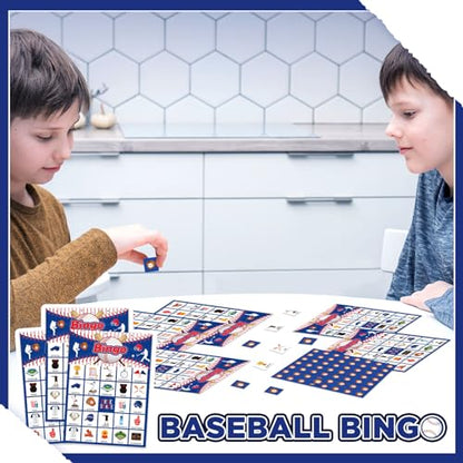 Liliful 35 Pcs Baseball Bingo Games 24 Players Sport Theme Bingo Cards for Boys Girls Adults Family Classroom Activities Sports Event Baseball Birthday Party Favors Supplies