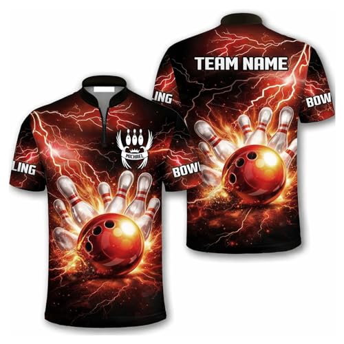 GABITA Personalized Bowling Jerseys for Men, Custom Bowling Polo Shirt, Bowling Shirts Gift for Bowler Team Player - color: A55