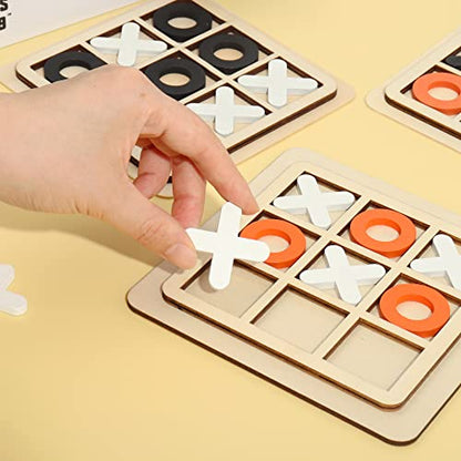 Wooden Board Games Desk Toys 3 Pack Classical Family Children Kids Tic Tac Toe Educational Toy - style: 3 Pcs