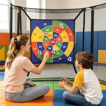 Trampoline Dart Board Game - Sticky Ball Target Toy Set, Interactive Trampoline Sticky Ball Games,Outdoor Indoor Party Game for Kids Adults Backyard Birthday Neighborhood Use