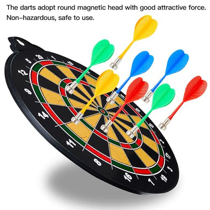 HELLO PAPAYA 12Pcs Magnetic Darts Accessories for Magnet Dart Board,4 Colorful Safe Plastic Darts Replacement Dart,for Kids Adults Target Game Toys