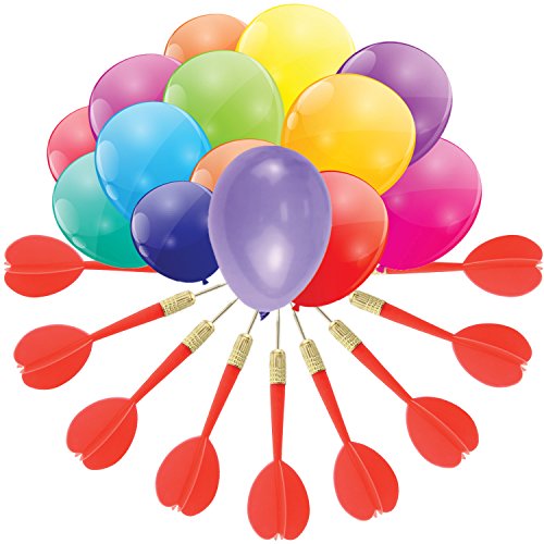 Gamie Dart Balloon Game for Kids, 144 Balloons and 11 Plastic Darts with Copper Tips, Outdoor Fun for Children and Adults, Birthday Party and Backyard