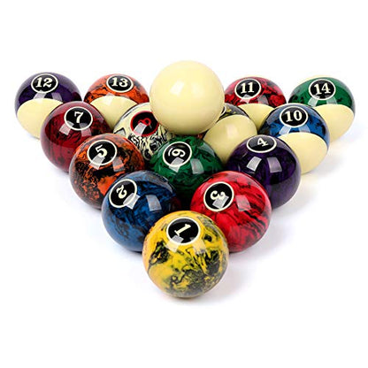 CUPPA Professional Pool Balls/Billiard Balls Set, Complete 16 Balls for Pool Tables - color: Dark Style