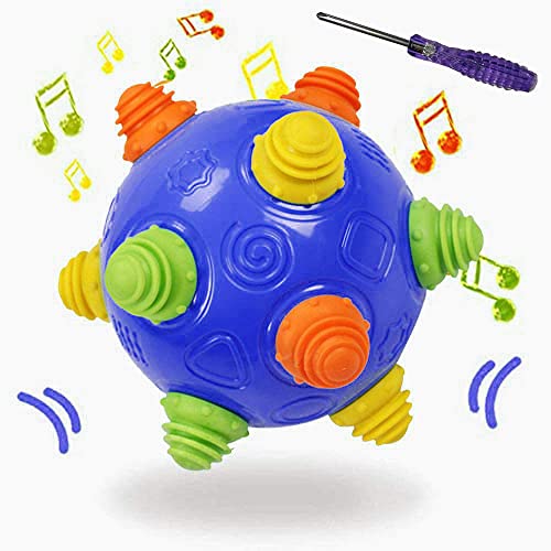 Toddler's Music Dancing Shake Ball - Move, Crawl, Bounce, Sensory Learning for Kids and Babies, Fun Gift for Both Boys and Girls - color: Navy Blue