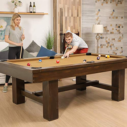 EastPoint Sports Dayton Beige 96-Inch Pool Table - Professional Grade 8 Ball Pool Game Table for Billiards, Indoor Games in Rec Room, Basement & Family Game Room