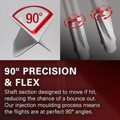 Target Darts K Flex Integrated Dart Flight and Shaft, No.6 | 3-Pack K-Flex - No. 6, Kflex Precision-Molded 2-in-1 Dart Flights and Dart Shaft | Professional Dart Accessories - color: Clear, size: Medium (33mm)