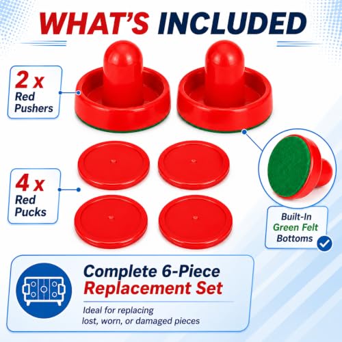 Air Hockey Pucks and Paddles,Air Hockey Strikers Pushers Air Hockey Table Replacement Accessories - color: Red