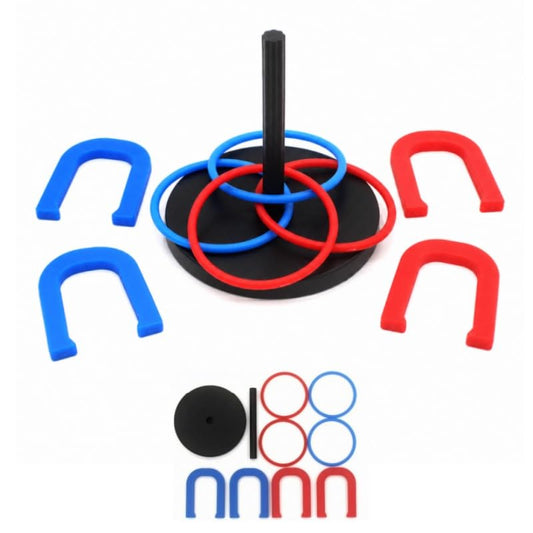2in1 Horseshoe Ring Toss Game Set Lightweight PP Plastic for Kids Adults Yard Lawn Indoor Outdoor