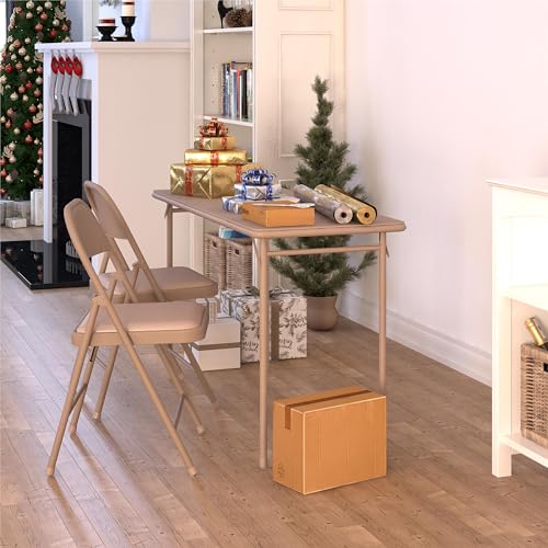 CoscoProducts Cosco Folding Serving Table, 20" x 48", Antique Linen - color: Antique Linen