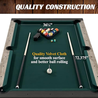 Barrington Billiards Prescott 7' Pool Table, 3-in-1 Dining Top & Table Tennis with Game Accessories & Rolling Storage Caddy - style: Barrington Westmont 7' 3 in 1 Billiard