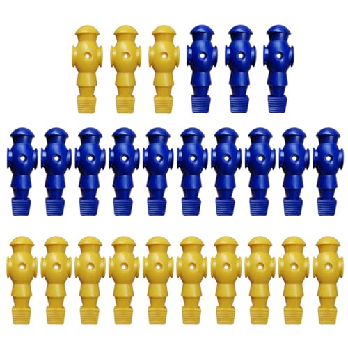 26Pcs Table Foosball Men Replacement Football Men Soccer Games Player Figure 107mm Height 16mm Side Hole Foosball Player - color: Blue and yellow, size: Without screws