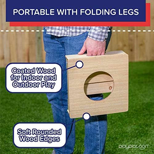 Play Platoon Cornhole Airmail Box- Folding Set of 2- Perfect for Practice- Bag Toss Training for Competitive Cornhole Players, Practice Your Airmail Shot Improve Skills, Board only, Bags not Included - style: 2 Pack - Travel / Folding