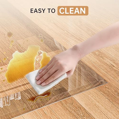 55“x46” Beveled Edge Tempered Glass Chair Mat, 5MM Thick, 1000Lbs Weight Capacity, Clear Ultra-Smooth, Suitable for Hardwood Floors & Carpet, Anti-Scratch Anti-Yellow, Home Office Use - size: 55“x46”