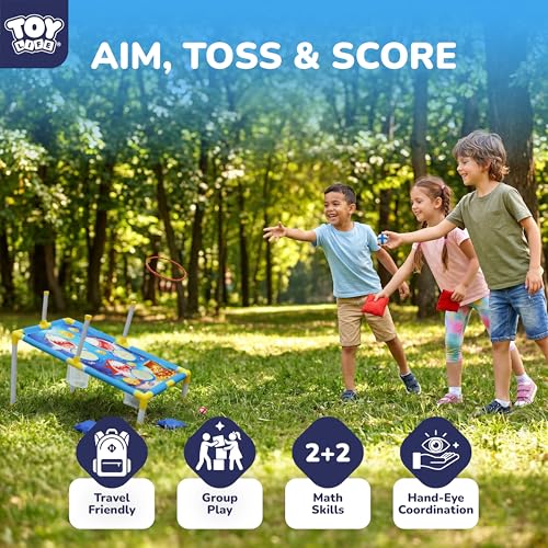 TOY Life 3 in 1 Sticky Bean Bag Ring Toss Games, Cornhole, Outdoor Toys for Kids Ages 4-8, Sports & Outdoor Play, Backyard Outside Toys, Family Lawn Yard Games Birthday Party, Gift for Boys