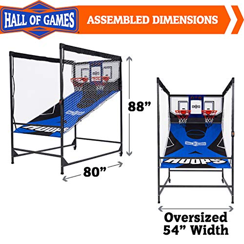 Hall of Games Premium Arcade Cage Basketball Game with Steel Frame and Polycarbonate Backboard - style: 88" Tall Steel Cage Extra Wide Game (w/Poly Backboard)