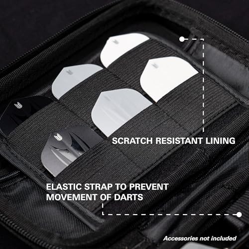 Target Darts Takoma XL Darts Wallet Case, Black – Holds 6 Darts, Protective EVA Holder with Double Zip Lock Pouches – Professional Dart Accessories - color: Black