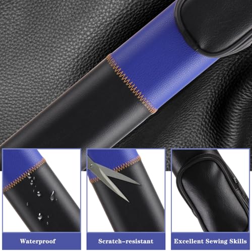 Billiard/Pool Cue Hard Cases, Cue Case 1 Stick 2 Holes,Holds 1 Complete 2-Piece 58 Inches Cue Sticks,Deluxe Hard Billiard Pool Cue Stick Carrying Case,Pool Billiards Accessories - color: Blue