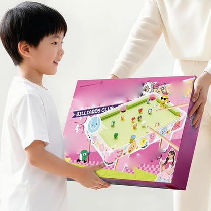 Kids Pool Table, Composite Wood Portable Mini Pool Table, Indoor Interactive Billiard Game for Children Ages 12 and Up