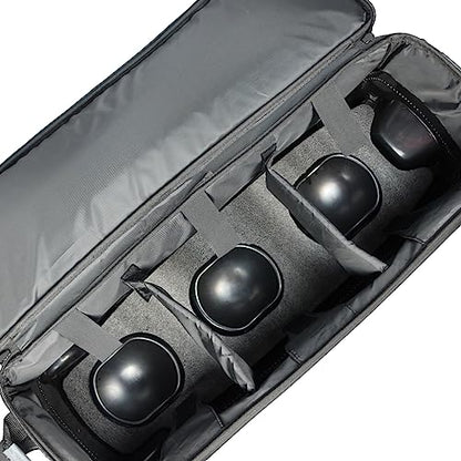 ELITE Basic Triple Roller Black Bowling Bag - 3 Ball Roller, Fits 2 Pairs of Size 15 Shoes, Air Travel-Friendly - color: Black