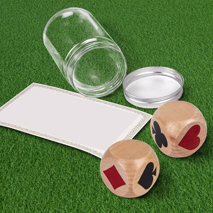 2pcs Euchre Indicators Wooden Trumps Suit Dices Portable Double Marker for Travel Camping Party Use