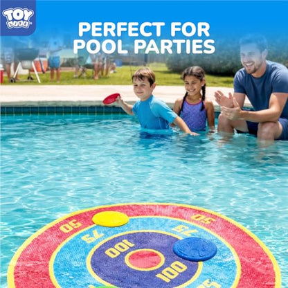 TOY Life Water Skipping Ball Pool Game, Skip Ball Pool Toys for Kids Teens Adults, Water Bouncing Beach Balls for Swimming Pool Lake, Summer Floating Water Sports Game Mat with Scoring Rings