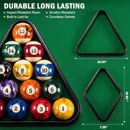 Outus Pool Table Ball Set with Accessories, 16 Billiard Balls 2-1/4" Regulation Set with Triangle & Diamond Rack, Chalk, Gloves & Towel, Spot Stickers, Starter Kit for Game Room & Bar - style: Marble Dark