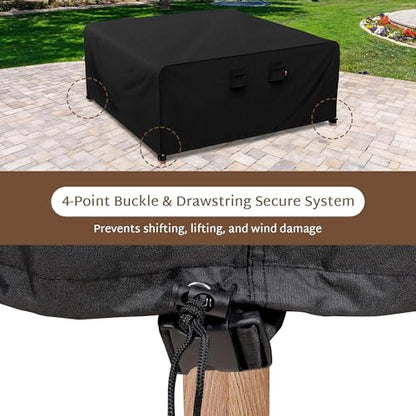 iBirdie Outdoor Patio Furniture Set Covers 64 x 64 inch fit 5 x 5 ft, 60 x 60 inch Table, Waterproof Weatherproof Square Cover, Heavy Duty 600D for Outside Dining Table and Chairs - size: 64 x 64 x 28 inch