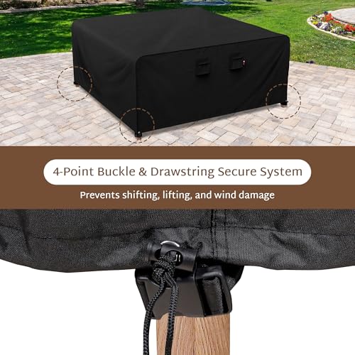 iBirdie Outdoor Patio Furniture Set Covers 56 x 56 inch Waterproof Weatherproof Square Cover, Heavy Duty 600D for Outside Garden Lawn Dining Table and Chairs, fit 55 x 55 - size: 56 x 56 x 28 inch