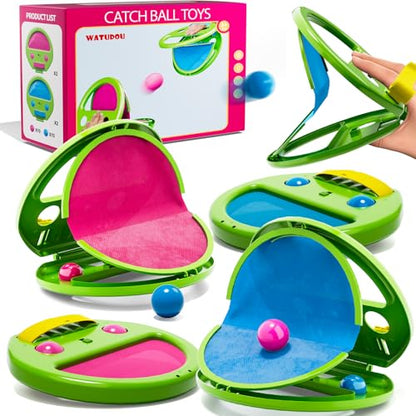 Toss and Catch Ball Game Set, Outdoor Toys for 3 4 5 6 7 8 9 Year Old Kids Family, Pop Pass Catch Balls Backyard Game for Beach Park Camping Pool, Catch Ball Toys Game Birthday Gifts for Boys Girls