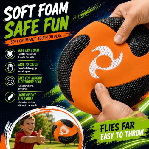 Liberty Imports 6 PCS Kids Soft Foam Flying Discs, 10" Sports Toy Throwing | Soft EVA Build, Lightweight, Textured Grip, Round Edges, Indoor & Outdoor, School Group Team Play