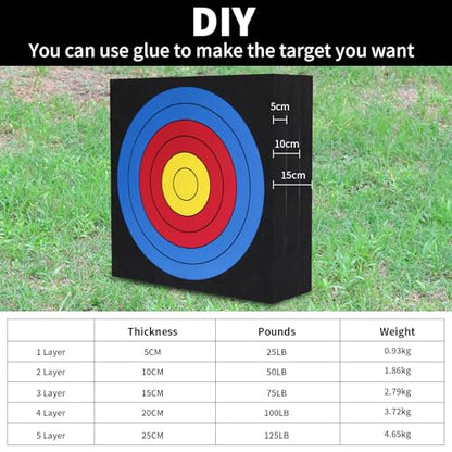 Archery 20" Foam Target for Backyard EVA Arrow Target Square Moving Foam Targets for Outdoor Shooting Practice Training Compound Bow and Recurve Bow