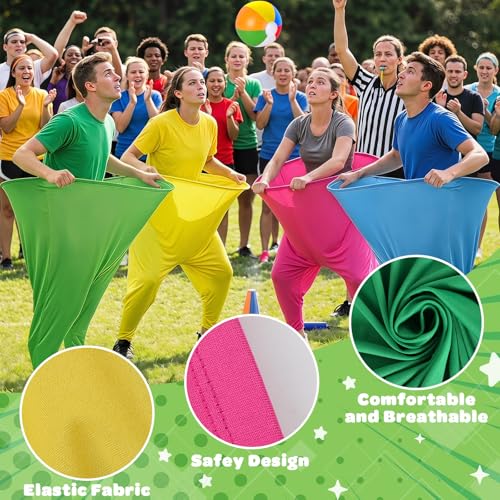 22 Pcs Granny Pants Yard Game Giant Colorful Granny Pants with Inflatable Bouncy Balls & Air Pumps Funny Outdoor Indoor Lawn Party Games for Adults Family Team Building Party Backyard Activities