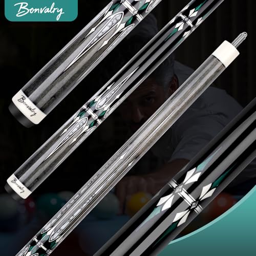 Pool Cue Kit - Stained Maple 58 Inch Pool Stick with Hard Case and Accessories for Billiards Enthusiasts - color: Grey, style: 19oz