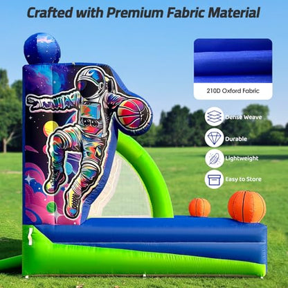 Inflatable Basketball Hoop Shot 13×10×10ft, Blow Up Inflatable Basketball Game with Balls, Air Blower, Inflatable Games for Outdoor Parties, Carnival Events, Lawn Games - color: Cosmic