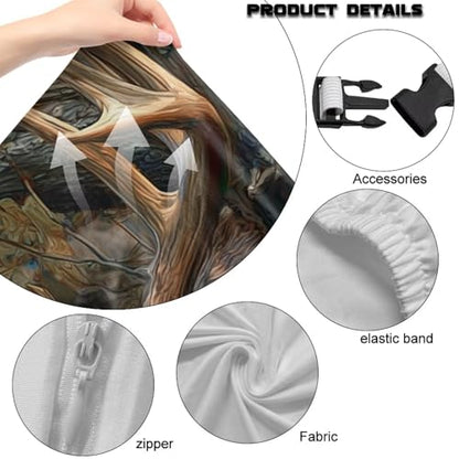 Suobstales Deer Hunting Camo Leaves Pattern Gaming Chair Cover, Removable Office Chair Cover with Zipper, Stretch Anti-dust Universal Washable High Back Computer Seat Protector for Pets - color: Deer Hunting Camo Leaves