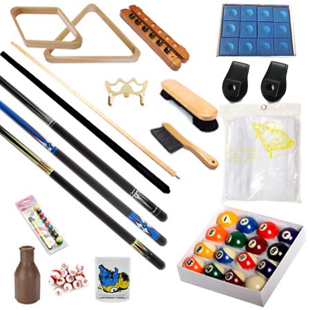 Pool Table - Premium Billiard 32 Pieces Accessory Kit - Pool Cue Sticks Bridge Ball Sets (Kit-8)