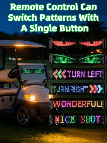 24 "* 5" Golf Cart Devil Eyes Light Sign,LED Sign for Store, Programmable Flexible LED Matrix Panel with APP and Remote Control,Pre-Made Animations & Customizable - size: 24"*5"